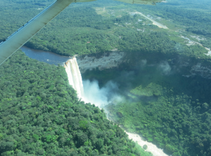 View of Kaieteur Falls on the plane journey in.